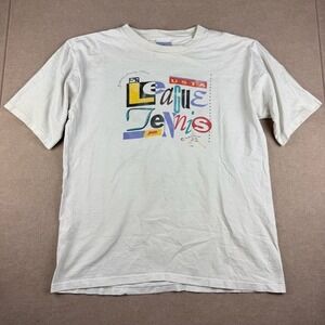 Vintage All Sport Shirt Mens L White 1993 USTA League Tennis USA Single Stitch‎